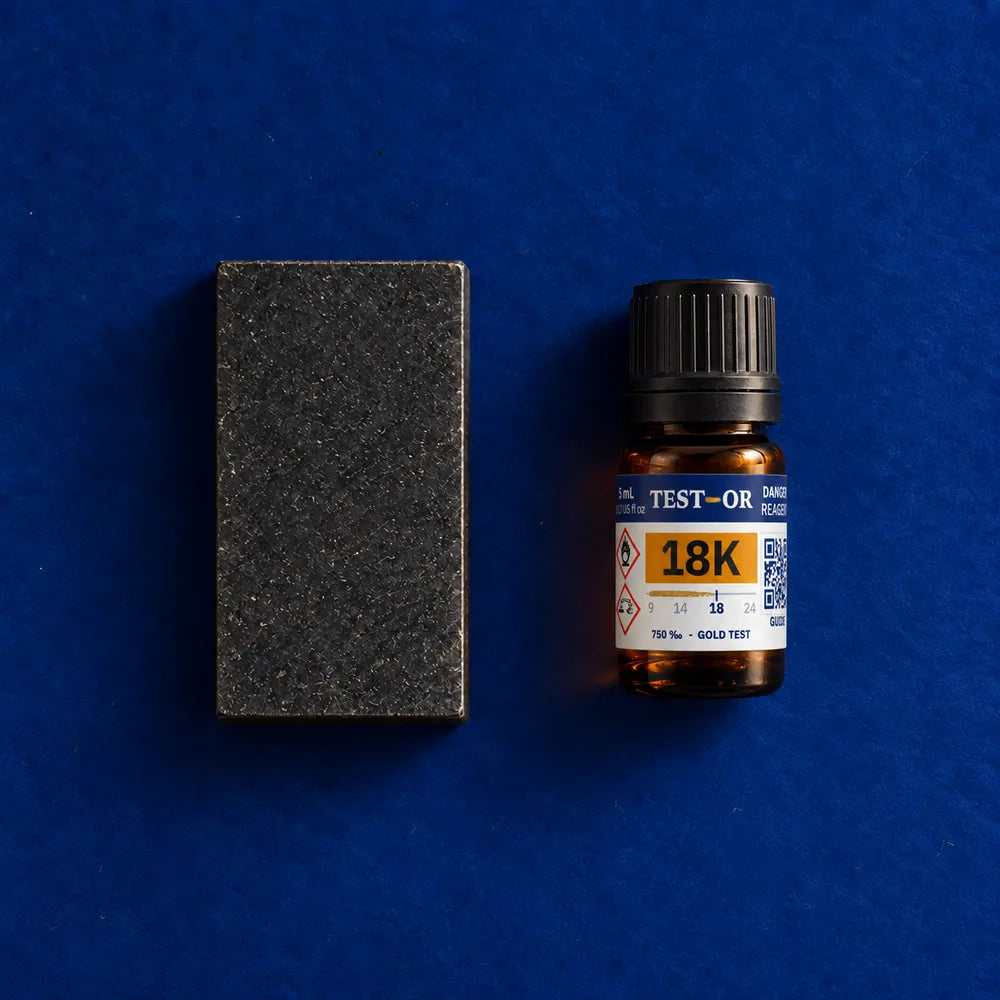 Kit test or 18 carats — 1 réactif et pierre de touche